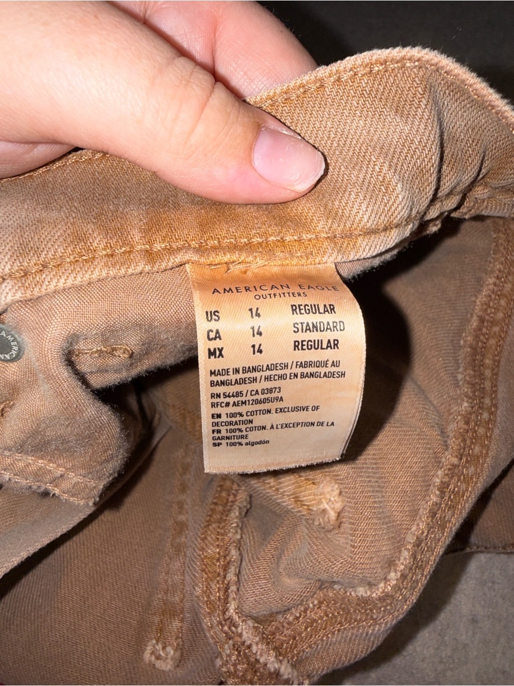 American Eagle Outfitters Brown Button-Front Denim Skort Shorts - Picture 9 of 9